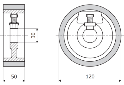 Vorschubrolle 120-50-30 V passend für SCM SINTEX