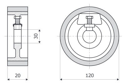 Vorschubrolle 120-20-30 V passend für SCM SINTEX