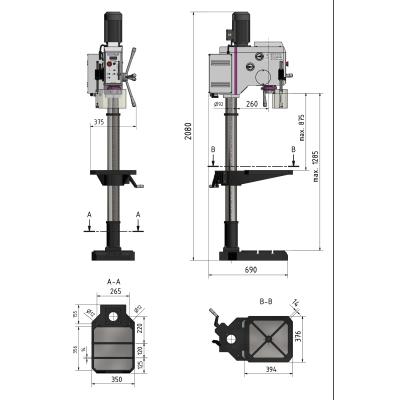 Getriebe-Säulenbohrmaschine Optimum OPTIdrill DH 28GSV