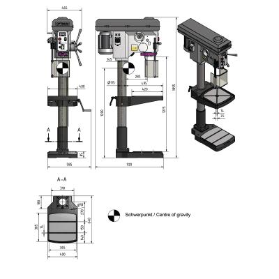 Säulenbohrmaschine Optimum OPTIdrill DH 40BV