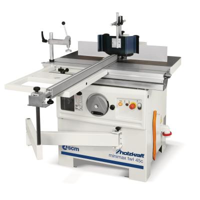 Tischfräse Holzkraft minimax twf 45c mit Aluminiumschiebeschlitten und schwenkbarer Frässpindel