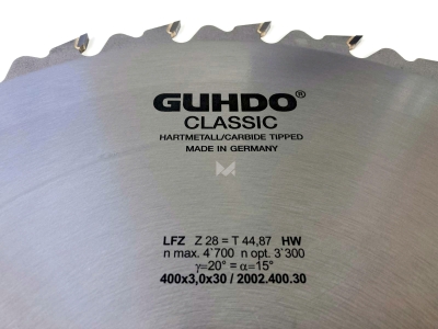 GUHDO HW-Kreissägeblatt 400x4,0/2,8x30 Z28FZ 2002.400.30