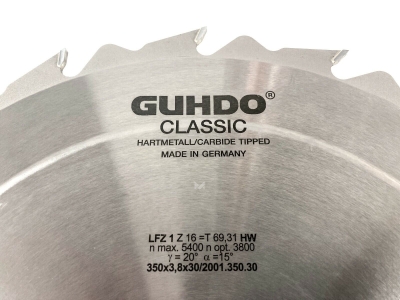 GUHDO HW-Kreissägeblatt 350x3,8/2,5x30 Z16F 2001.350.30
