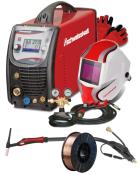 Impuls-Schutzgasschweißgerät CRAFT-MIG 201 LCD P Synergic SET 3 +Helm +Handschuhe +5kg Schweißdraht + WIG-Brenner